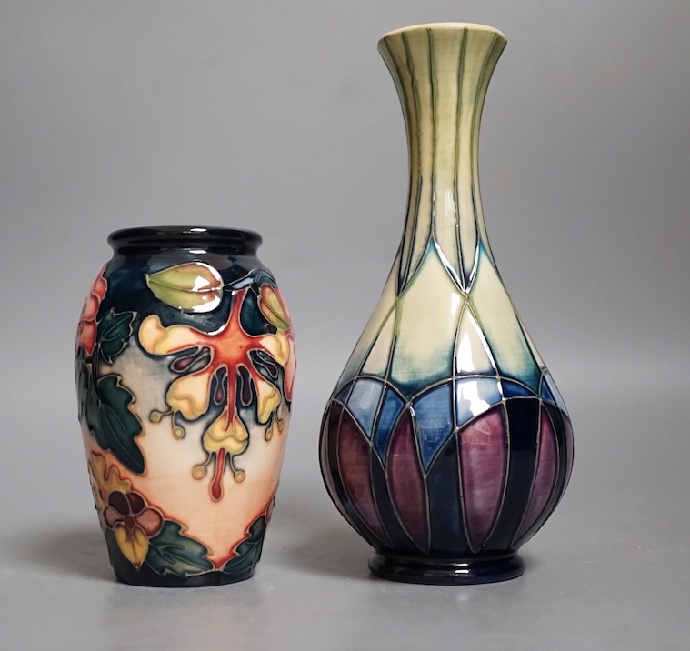 Two modern boxed Moorcroft vases. Tallest 17cm